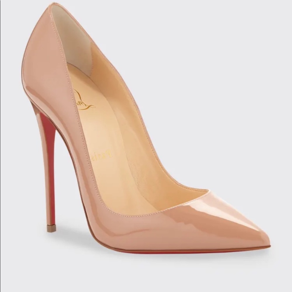 Christian Louboutin So Kate Patent Pointed Toe Red Sole Pump